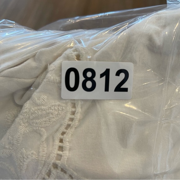 Express Embroidered Square Neck Puff Sleeve Top Women’s Small Ivory Cottagecore - Picture 11 of 11